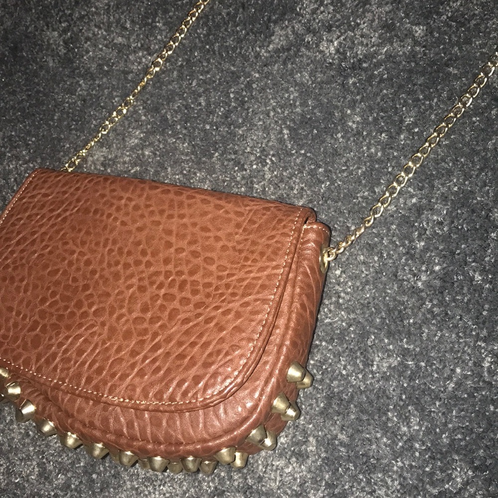 Brown Leather stud purse